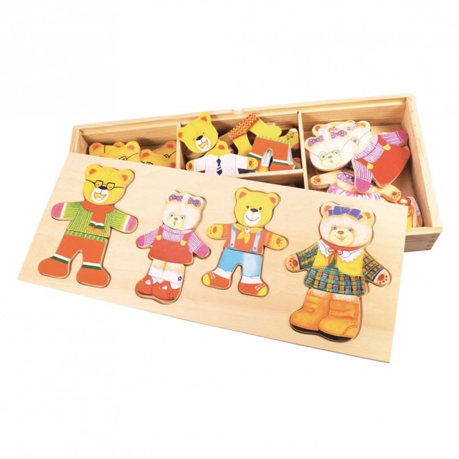 Bigjigs Toys Puzzle za Oblacenje - Medvjedića Obitelj