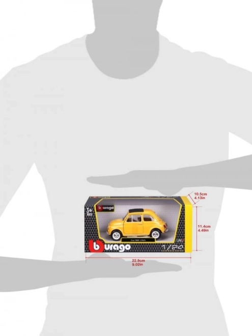 Bburago model automobila Fiat 500 F 1965 žuti 1:24