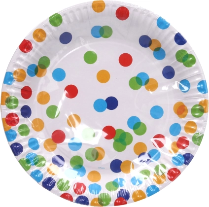 Papirnati party tanjuri s točkastim uzorkom 23 cm - 6 komada