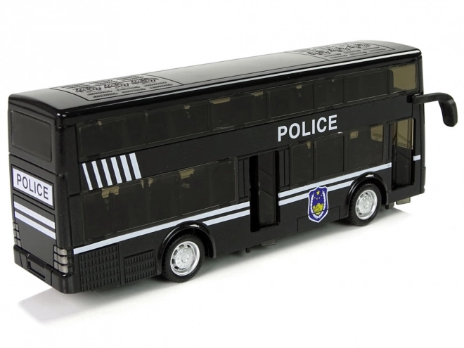 Policijski dvokatni crni autobus s pogonom na trenje