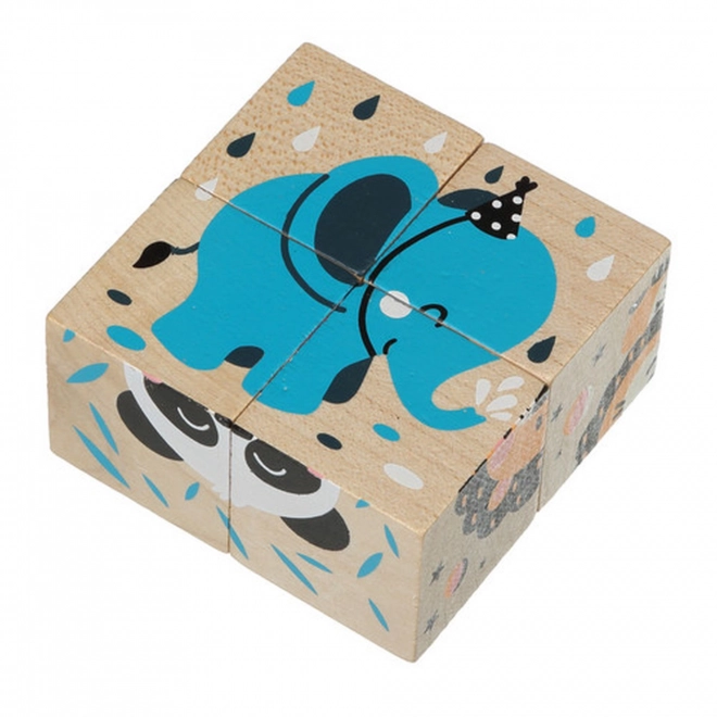 CUBIKA 15429 Vesela životinjica - 4 slagalice s kockicama