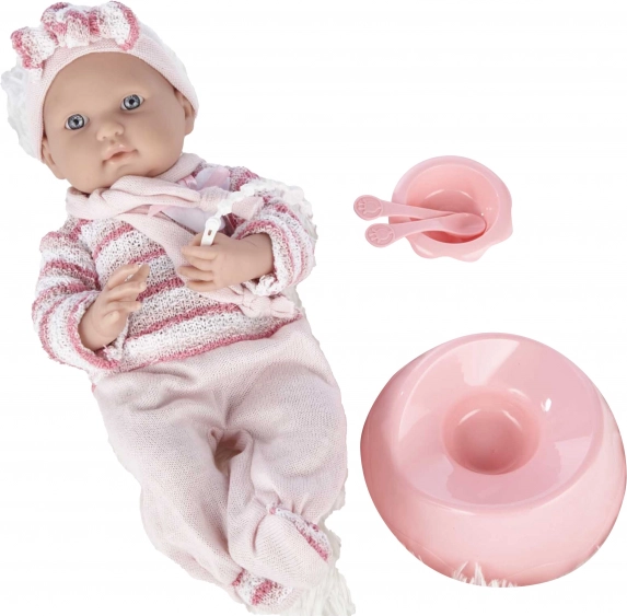 Bebina lutka u ružičastom kombinezonu 40 cm s dodacima