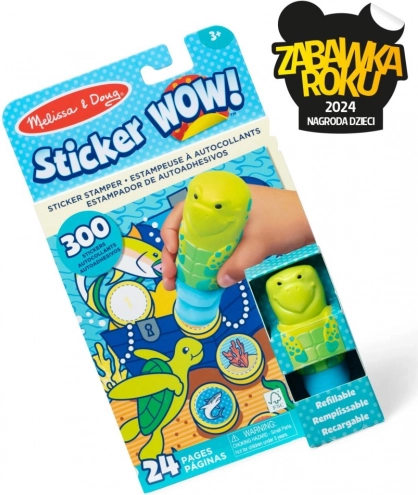 Sticker Wow - Knjiga i žig s naljepnicama - Morska kornjača