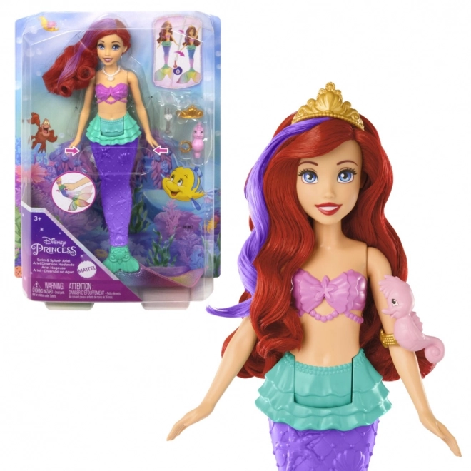 MATTEL Disney Princess lutka Ariel mala sirena pliva, mijenja boju