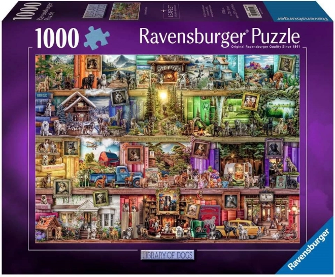 Puzzle 1000 dijelova Psi u knjižnici