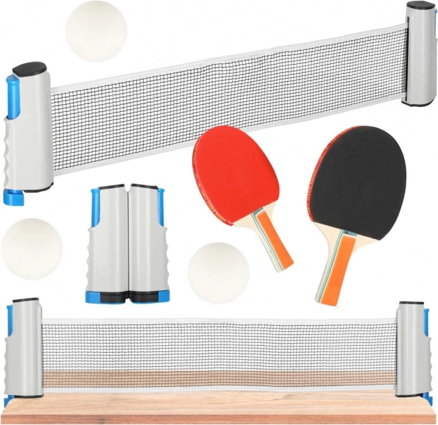 Set za stolni tenis s izvlačnom mrežom, reketima i lopticama
