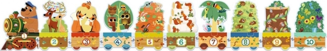 DJECO Puzzle Vlak sa životinjicama i brojevima 20 dijelova
