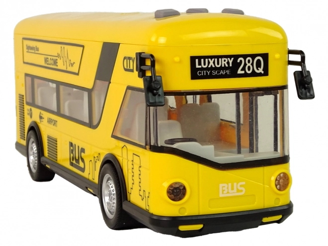 Žuti gradski autobus s trakcijskim pogonom 1:18