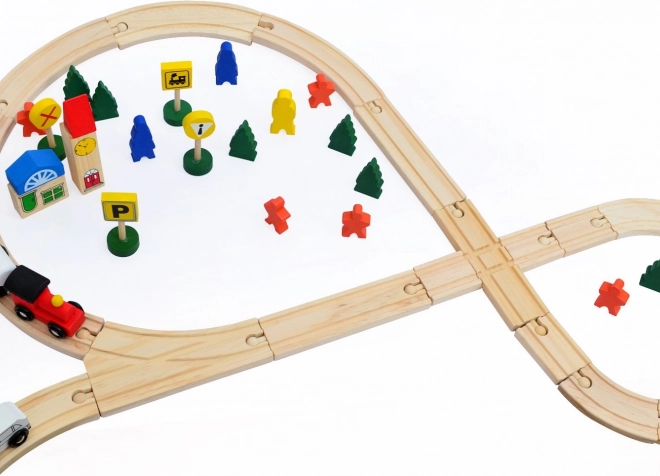 Drvena željeznička pruga – set 48 kom