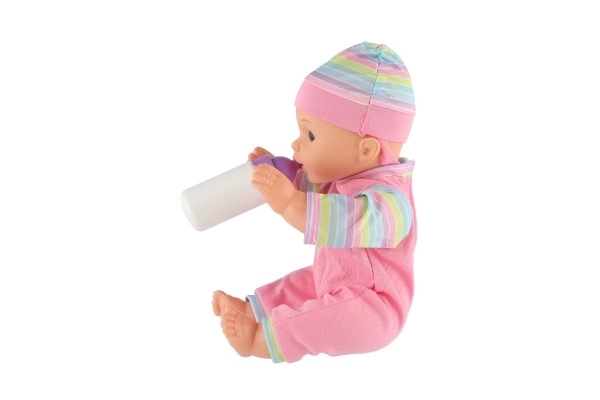 Lutka beba 30cm plastika u nosiljci/autosjedalici s bočicom u blisteru