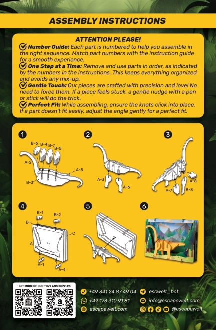 EscapeWelt 3D drvene puzzle Brontosaurus