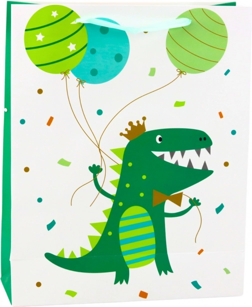 Poklon vrećica Dinosaur s balonima 32 x 26 x 10 cm