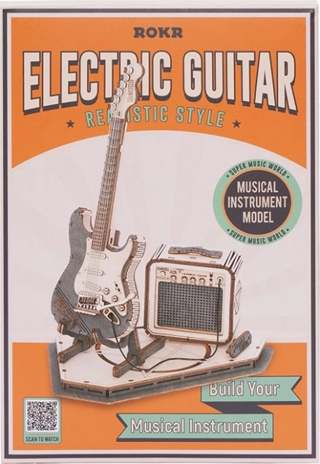 RoboTime drveni 3D puzzle - Električna gitara