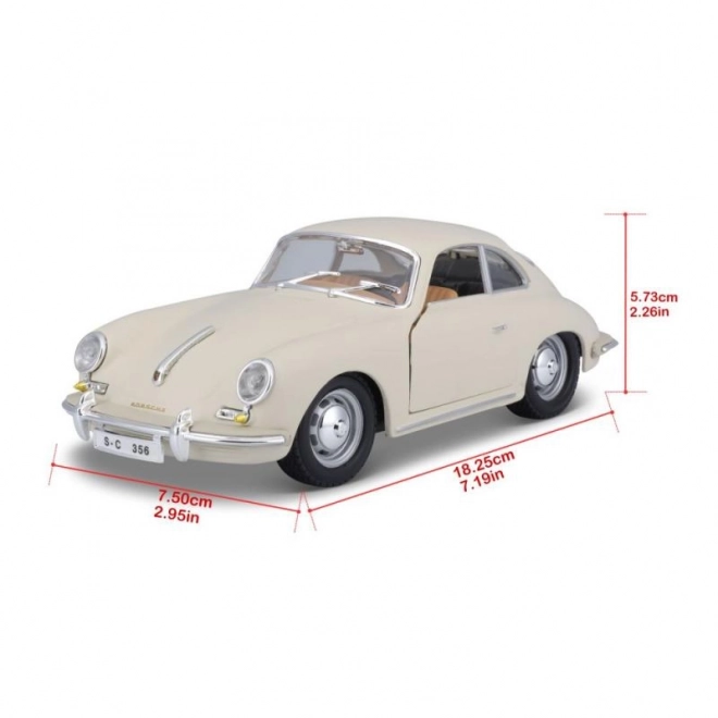 Bburago 1:24 Porsche 356B Coupe (1961) Bjelokost
