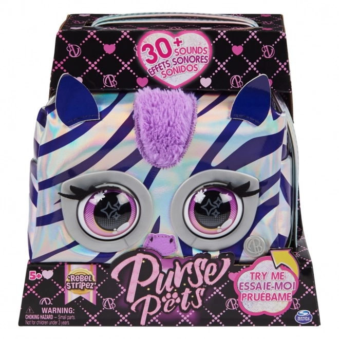 Metalna interaktivna torbica Purse Pets zebra