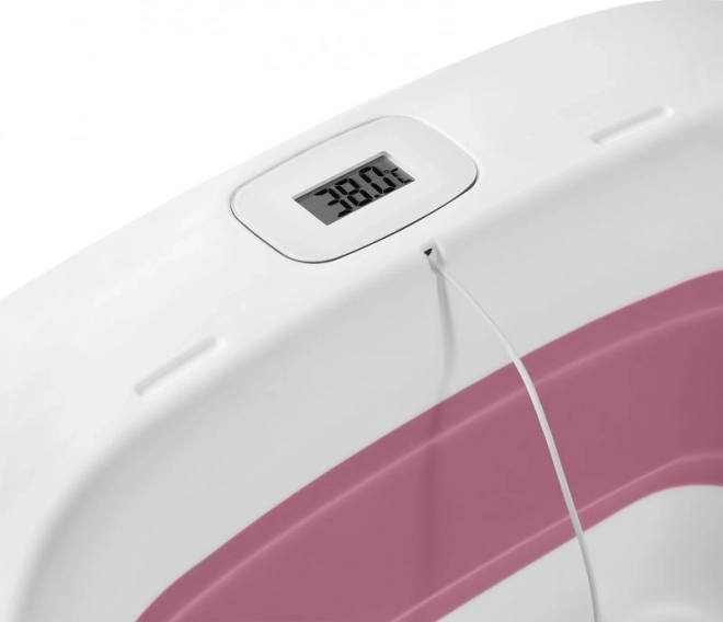 Lionelo sklopiva kadica s termometrom i ležaljkom Pink Magnolia