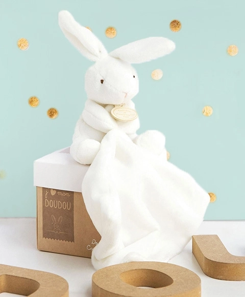 Doudou poklon set - zeko s tješilicom 10 cm