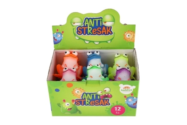 Antistresna žaba za stiskanje silikon 8x9cm 6 boja u vrećici 12 kom u kutiji