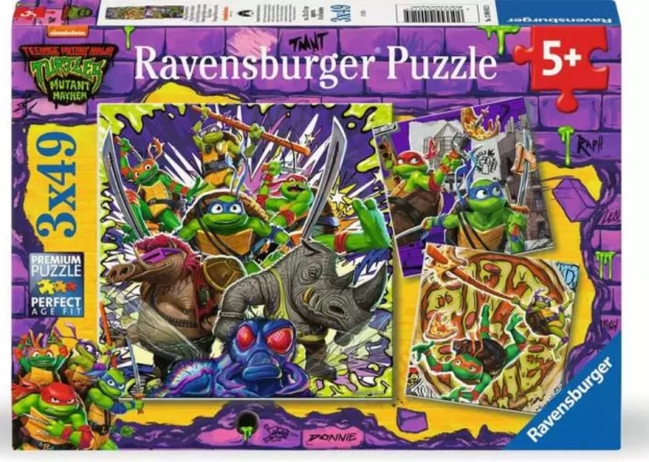 Puzzle Nindža kornjače 3×49 dijelova RAVENSBURGER