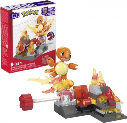 mega pokémon charmander – vatreni napad građevni set