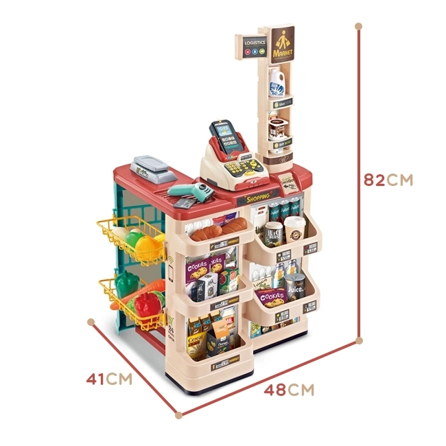 Supermarket s košarom za kupovinu i skenerom