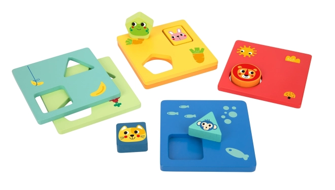 Montessori slagalica oblici i boje sa životinjama