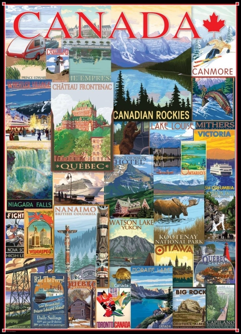 EUROGRAPHICS Puzzle Plakati s putovanja po Kanadi 1000 dijelova