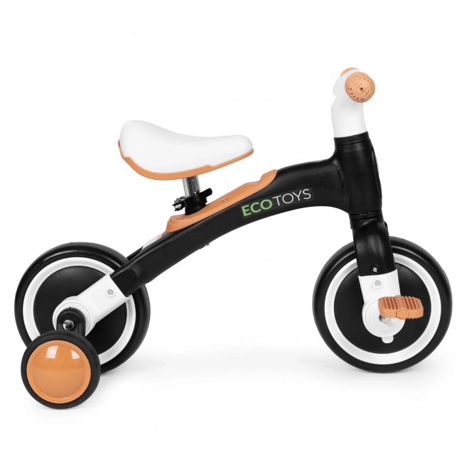 Bicikl s pedalama i pomoćnim kotačićima crni ECOTOYS