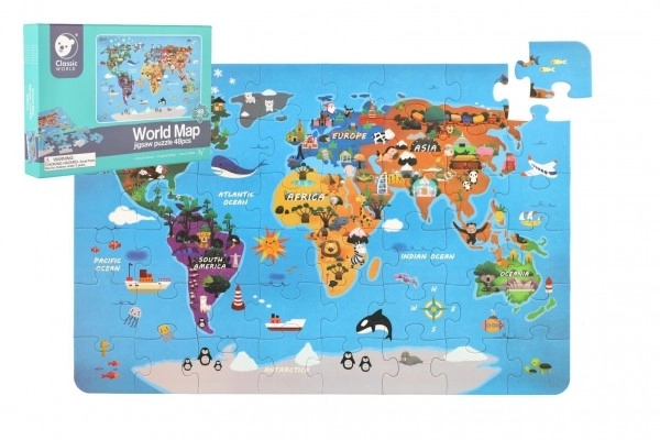 Puzzle Karta svijeta - 48 dijelova