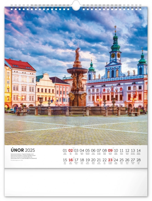 NOTIQUE Zidni kalendar Češka republika 2025, 30 x 34 cm
