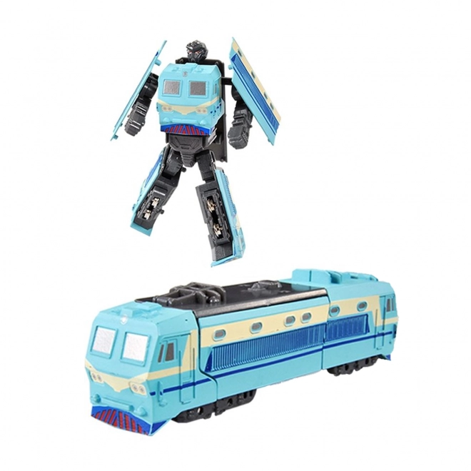 Metalni robot lokomotiva na rasklapanje plava