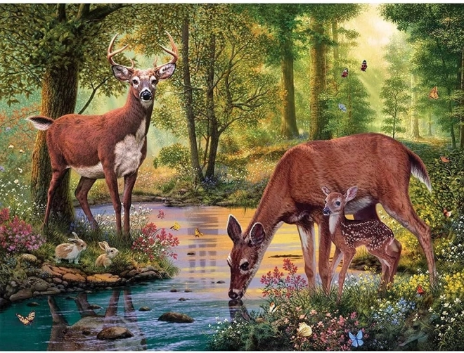 Dijamantno slikanje jelen kod potoka 30 × 40 cm