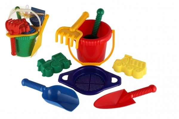Kanta sa sítom lopatica trgovčeva lopatica grabljice plastika u mrežici 20x28x12cm 12m+