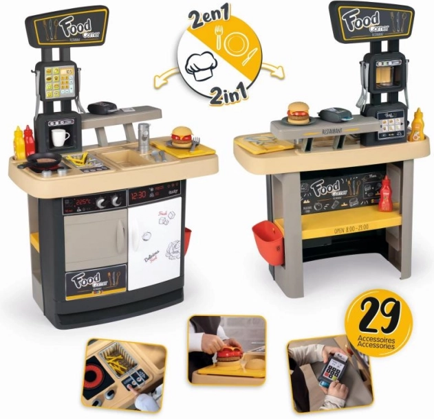 Smoby Food Corner 2u1 dječji bar i kuhinja s priborom