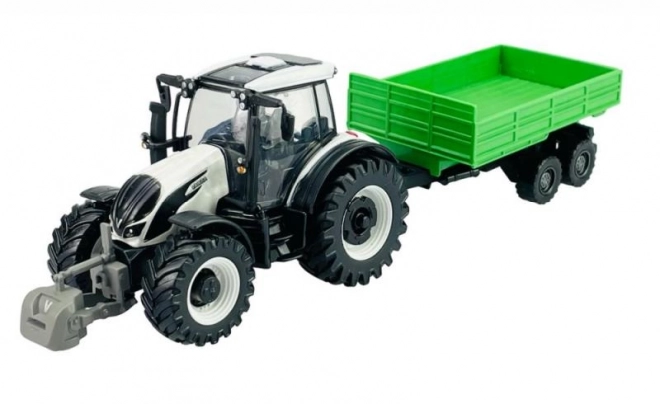 Bburago Farma 10cm Traktor s prikolicom - Valtra N174 - Nagibna prikolica
