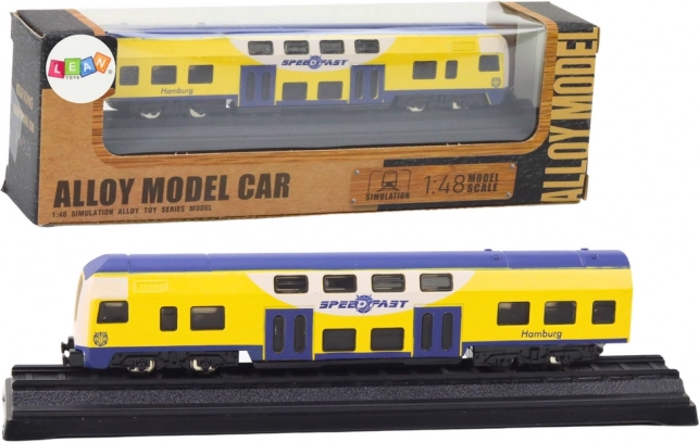 Metalni kolekcionarski model žuto-plavog vlaka 1:48