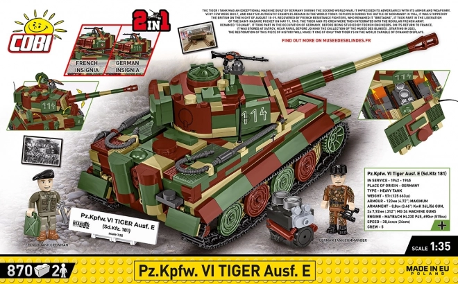 Model tenka Tiger I od 870 dijelova
