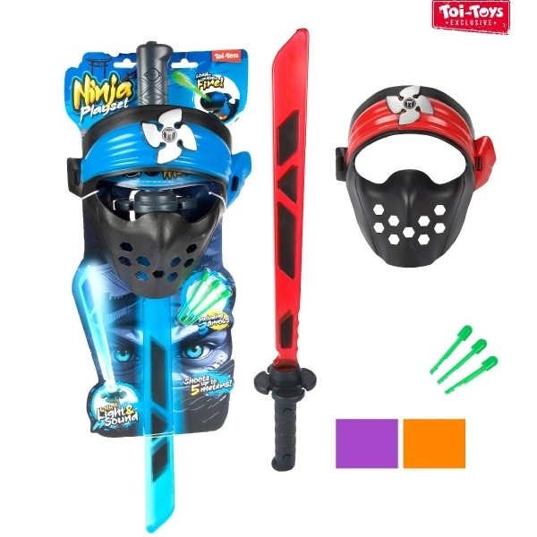 Ninja set mač + maska + strelice sa zvukom i svjetlom