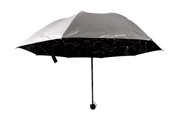 Sklopivi kišobran zvjezdano nebo 25cm tkanina/metal za odrasle srebrni u vrećici