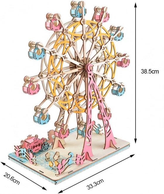 Woodcraft Drvene 3D puzzle Ruski kotač pastelne