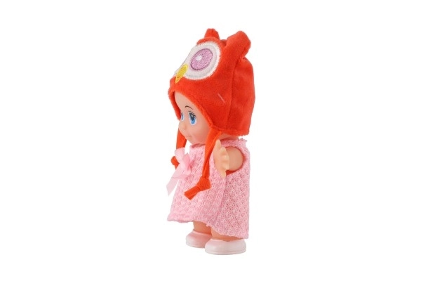 Lutka/dijete s kapom plast čvrsto tijelo 15cm 4 vrste u kutiji 9x16x6cm