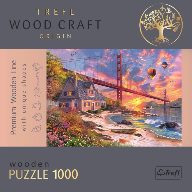 Puzzle zalazak sunca nad Golden Gate 1000 komada