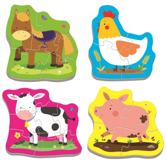 TREFL baby puzzle Životinje na farmi 4u1 (3,4,5,6 dijelova)