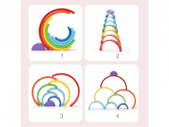 Montessori edukativne drvene puzzle šarena duga + zadaci ZA5328