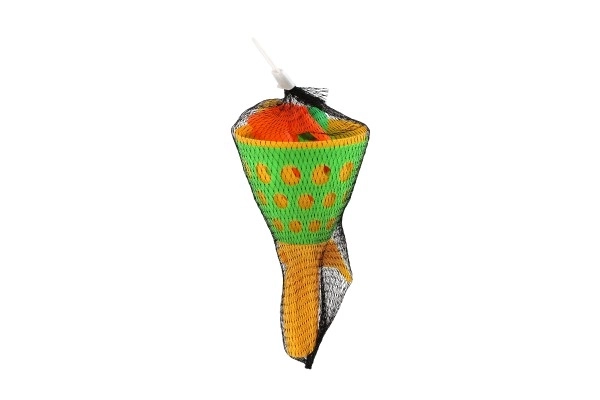 Catch loptica igra/hvatanje lopte 2 kom plastično 19 cm + 3 loptice u mrežici