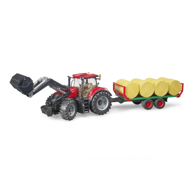 Bruder traktor Case IH Optum 300 CVX s prednjim utovarivačem i prijevoznim sredstvom za bale