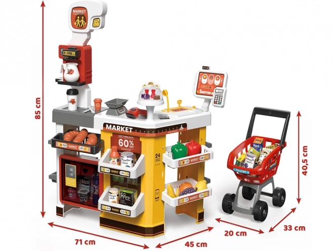 Velika slastičarna supermarketa + dodatna oprema za kolica ZA4638