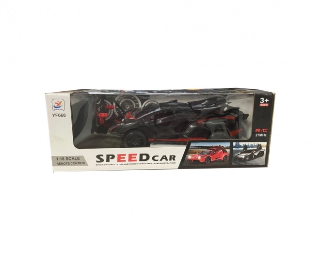 Sportski RC auto crveno-crno u mjerilu 1:18