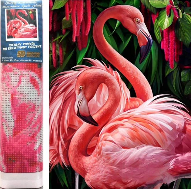 Set za dijamantno slikanje - ružičasti flamingosi