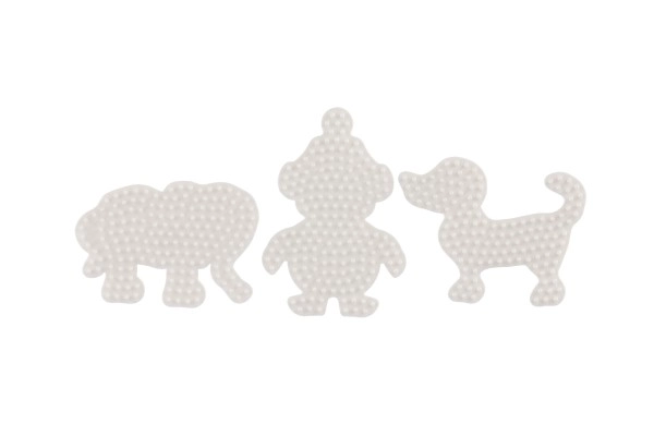 Podložak za peglačke perle Hama MIDI slon, pingvin, pas plastika 3 komada na karti 12x18x3cm